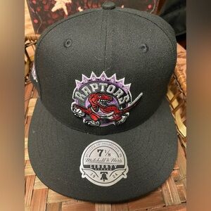 Mitchell & Ness Black Toronto Raptors Snapback with Red & Purple Logo